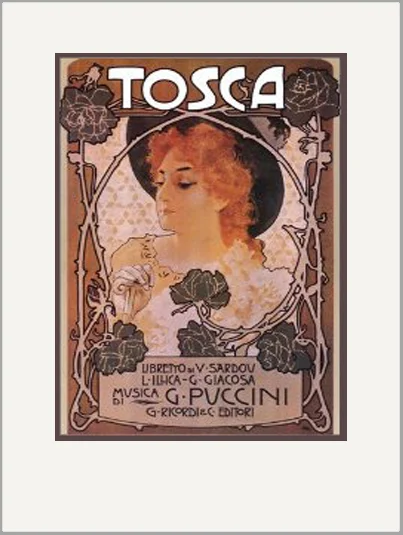 puccini tosca vintage opera greeting card