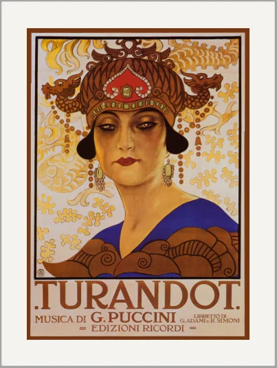 puccini turandot vintage opera greeting card