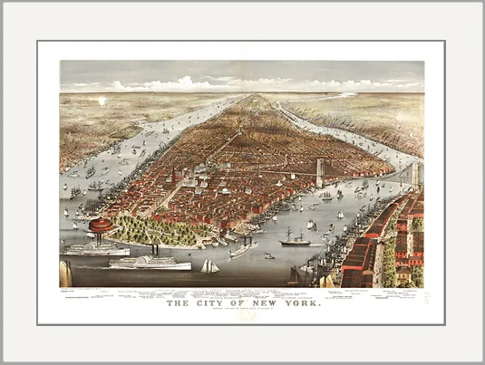 New York Antique Map Greeting Card
