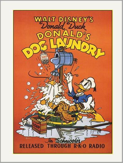Vintage Donald Duck Dog Laundry Greeting Card