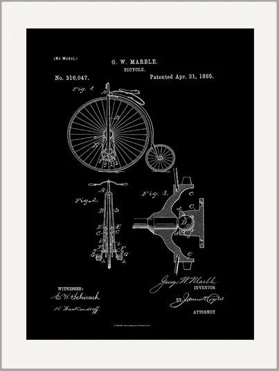 Antique Bicycle  Patent Drawing Greeting Card
