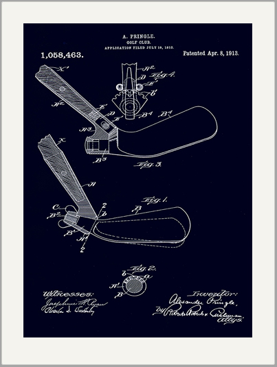Adjustable Golf Club Patent Drawing Greeting Card
