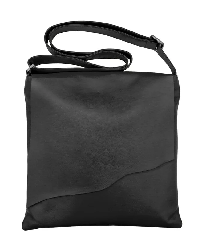 Black Leather Messenger Bag