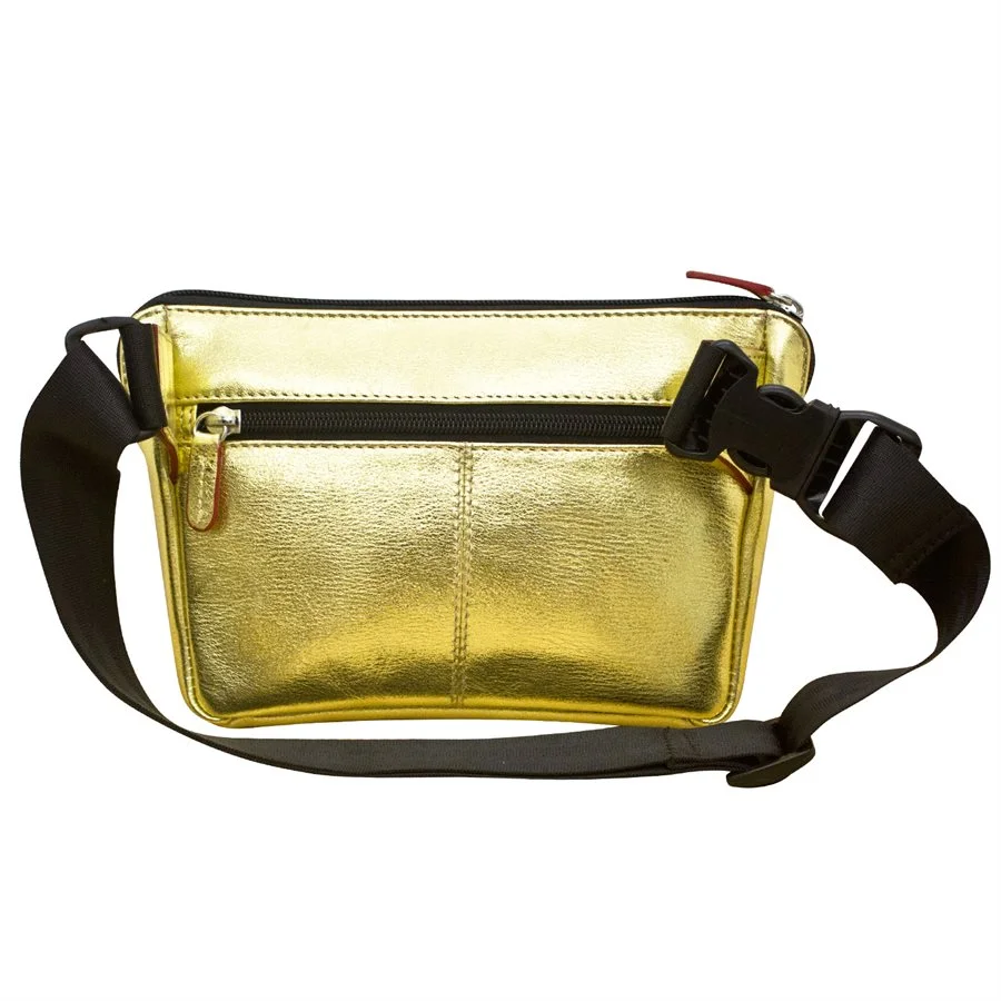 gold fanny pack