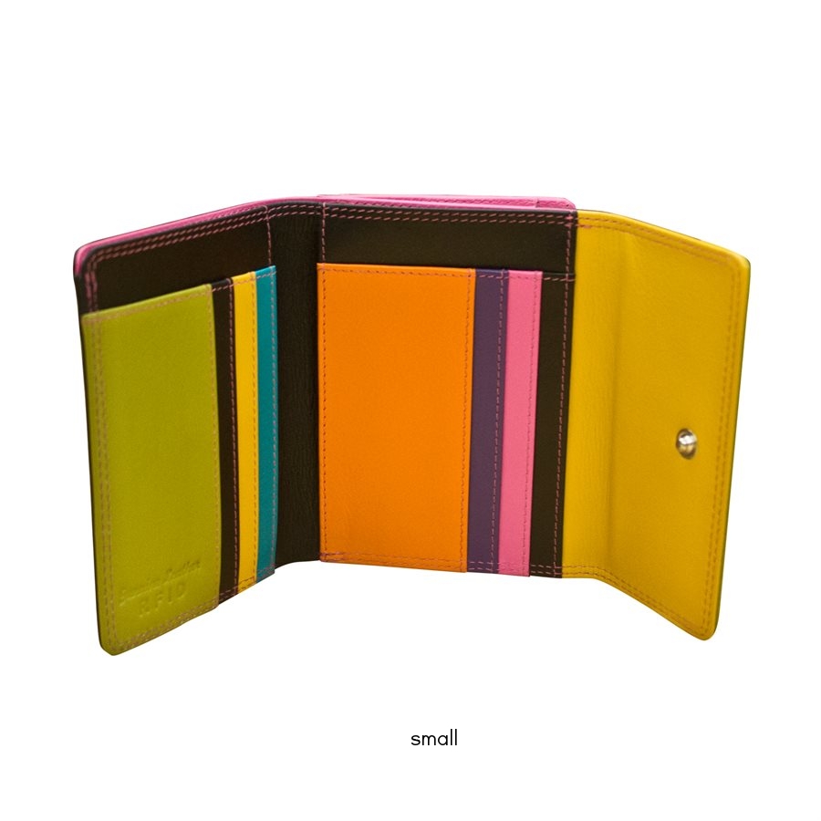 french leather wallet - black multicolor — MUSEUM OUTLETS