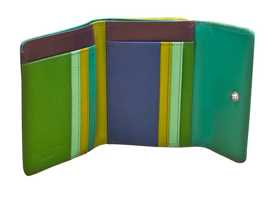 french leather wallet - blue multicolor — MUSEUM OUTLETS