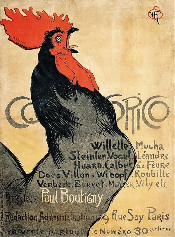 Théophile Alexandre Steinlen Cocorico Rooster Vintage French