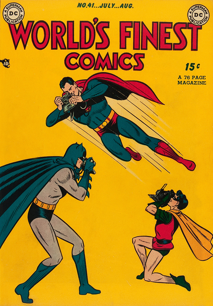 1940 world comics batman robin superman Rustic Vintage Retro Metal Sign 8" x 12" 