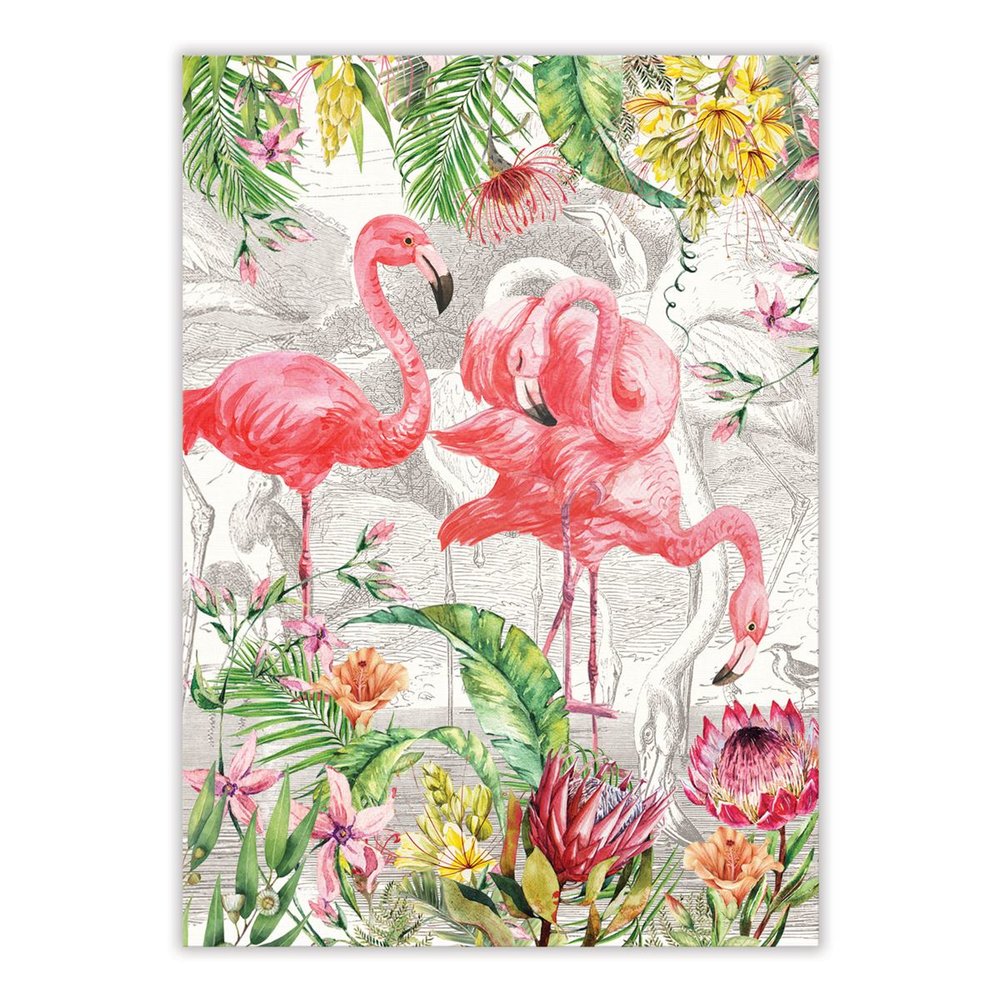 Oldehall Pack of One - Vibrant and Colorful Flamingo Kitchen Towels/Flamingo Tea Towels for Daily Use & Home Decoration Yellow Design