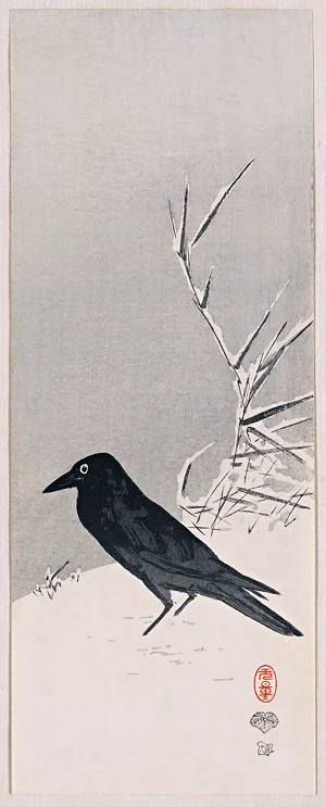 framed-asian-wall-art-Crow+in+Snow-museum-outlets.jpg