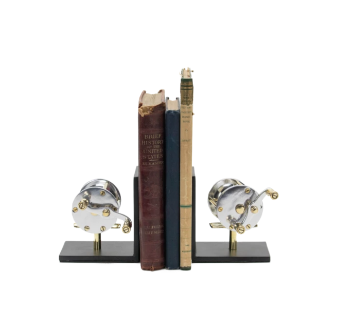 fishing reels bookends — MUSEUM OUTLETS