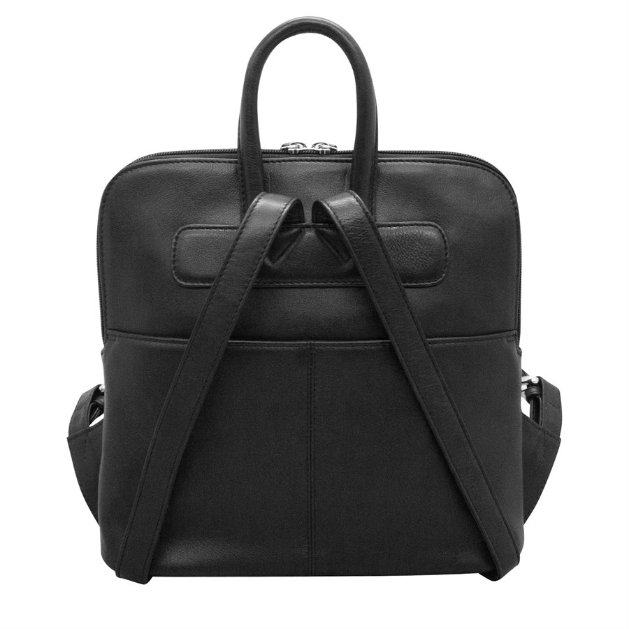 Black Leather Mini Backpack — MUSEUM OUTLETS