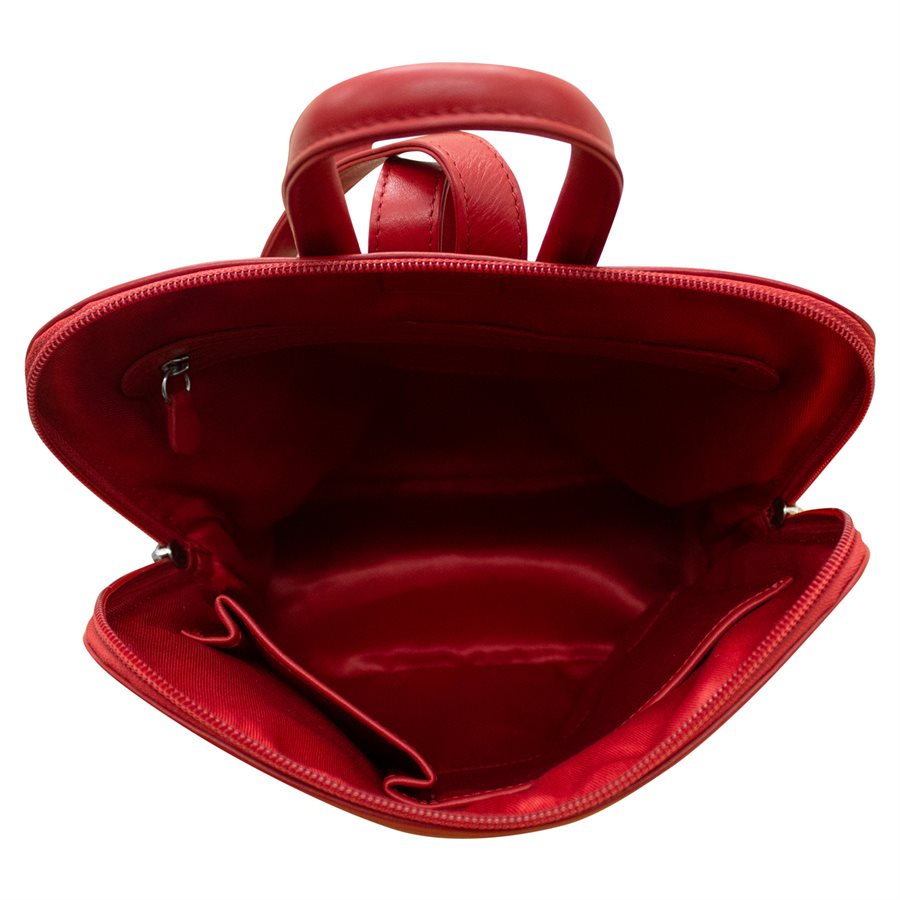 Red Leather Small Backpack — MUSEUM OUTLETS