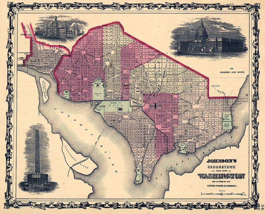 Washington DC Antique Map 1862 — MUSEUM OUTLETS