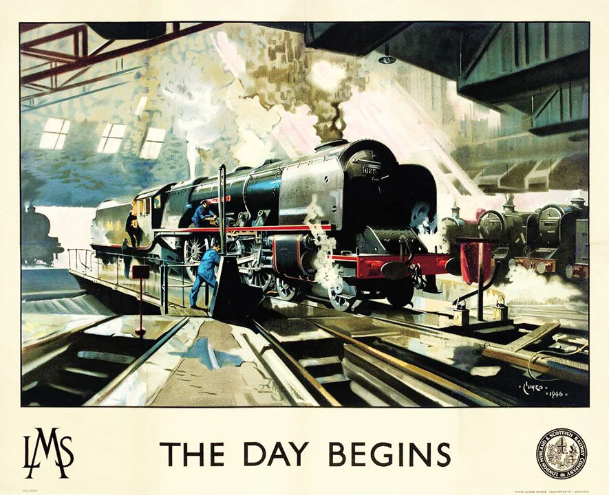 British Railways Day Begins Vintage Train Poster — MUSEUM OUTLETS