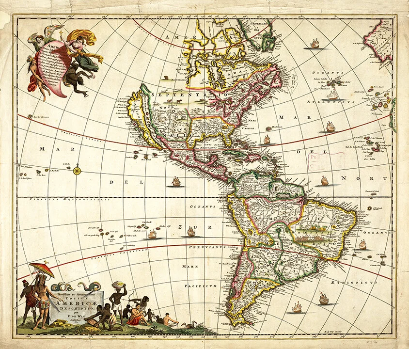 1670 America Antique Map