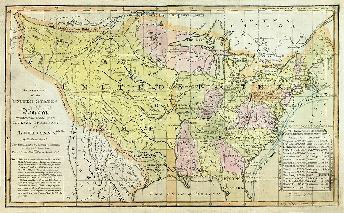 1819 America Antique Map