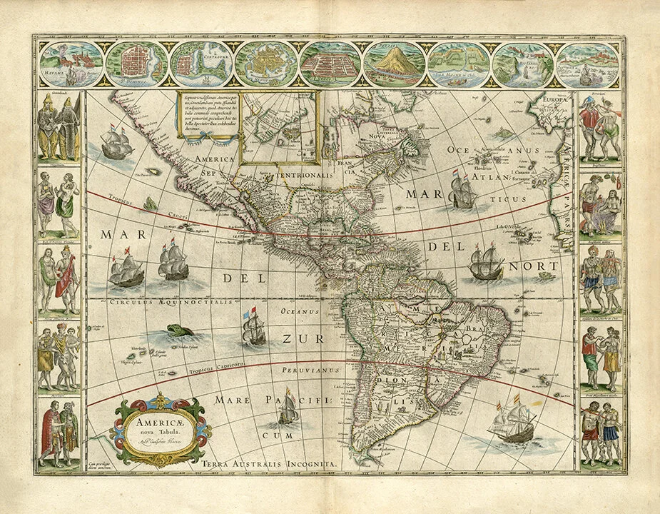 America Antique Map Americae 1660