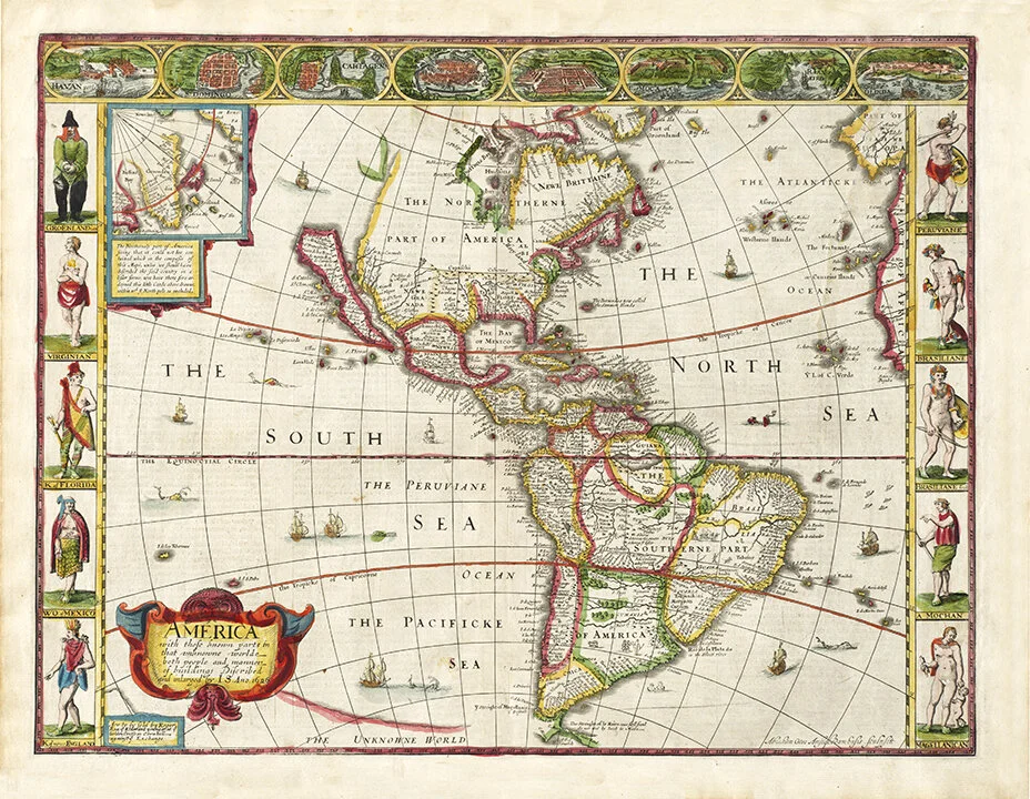 1662 America Antique Map