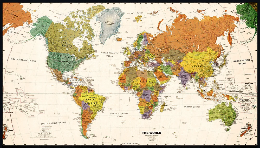 Modern World Map Museum Outlets