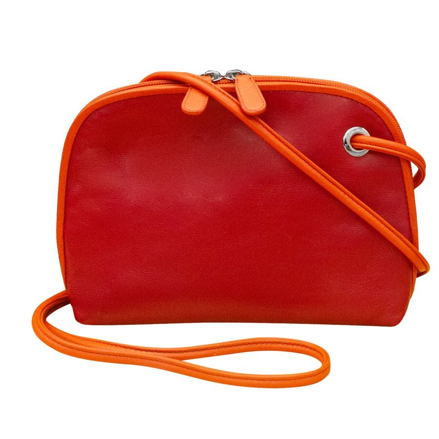 Leather Orange Crossbody Handbag — MUSEUM OUTLETS