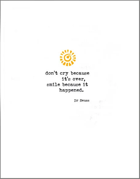 Seuss Cry Over Smile Happened  Quote Word Cards