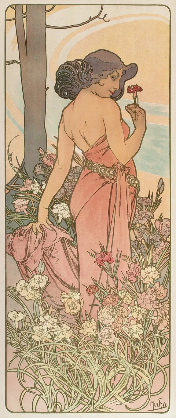 Mucha Carnation Flowers Vintage Posters