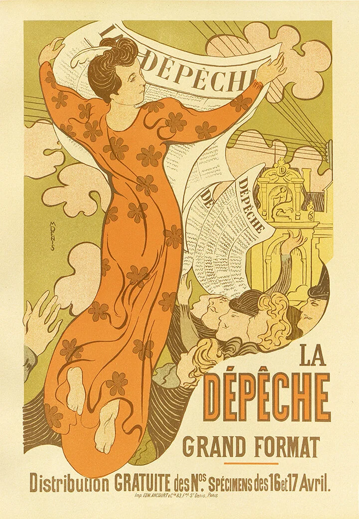 La Depeche Grand Format Vintage French Poster