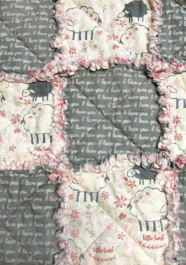 handmade baby quilt for girl . . . beautifully made with attention