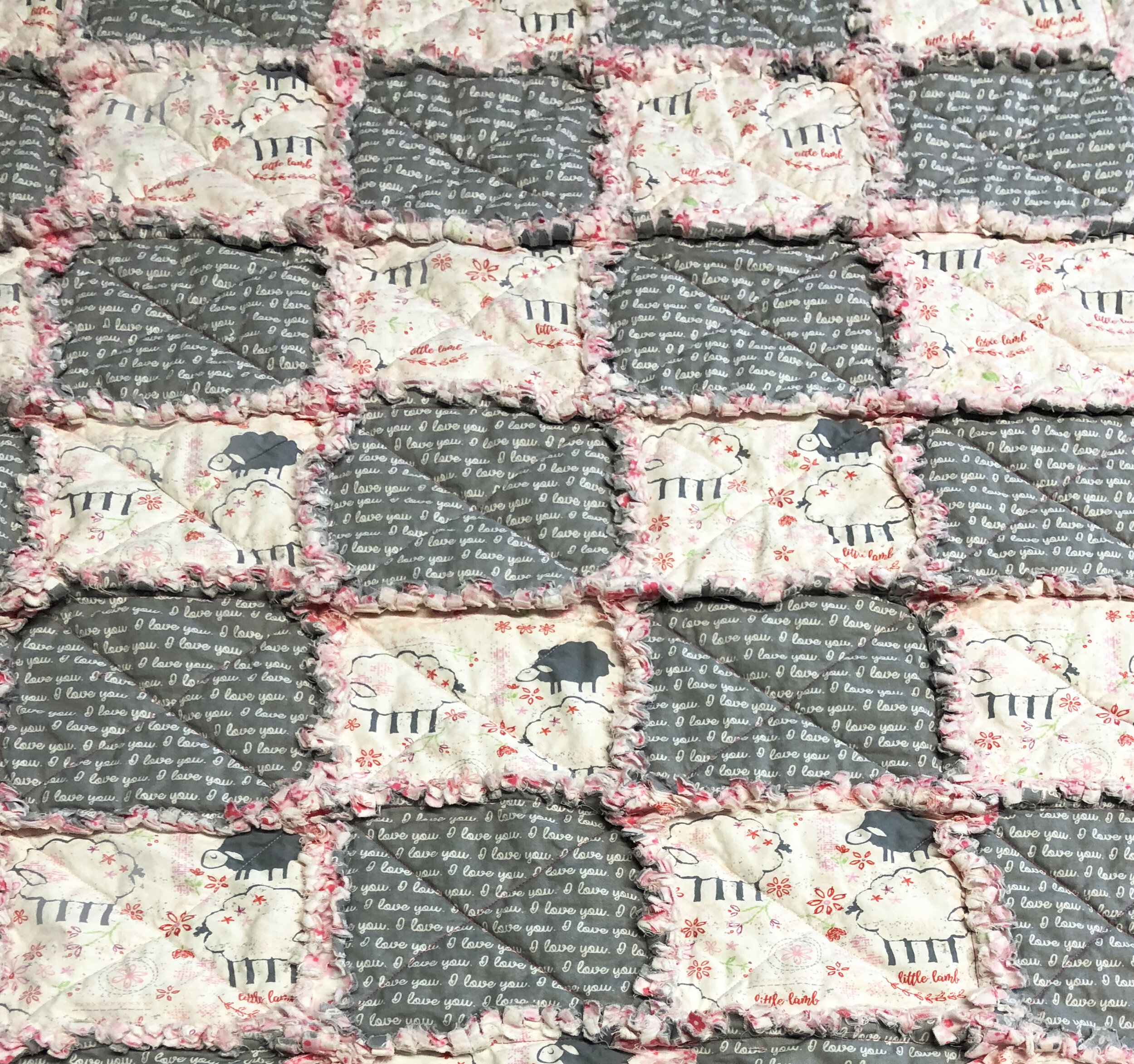 handmade baby quilt for girl . . . beautifully made with attention