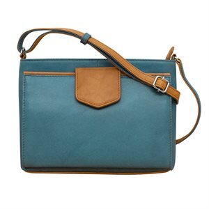 Navy Blue Leather Organiser Handbag - Vintage John Lewis Bag for Women
