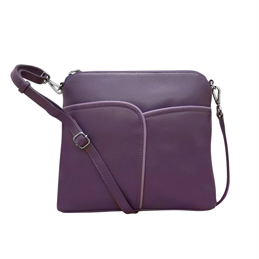 purple leather bag