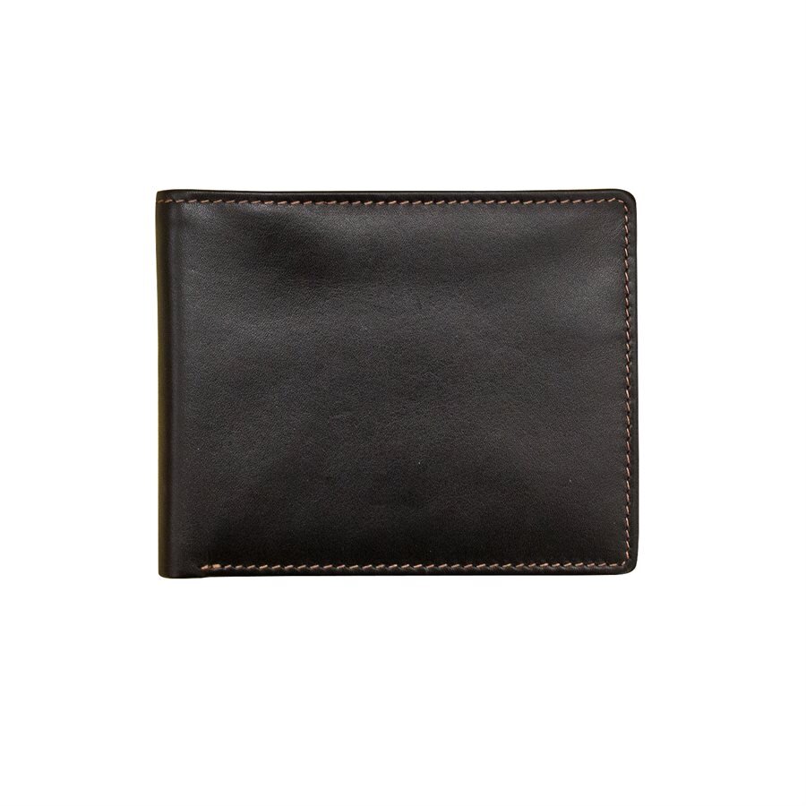 leather bifold men's wallet — MUSEUM OUTLETS