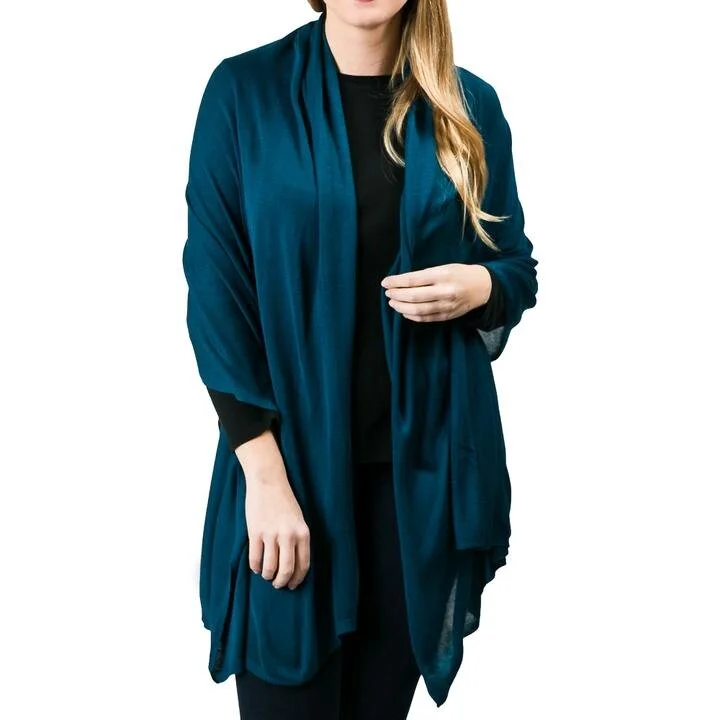 Bamboo Shawl Teal — MUSEUM OUTLETS