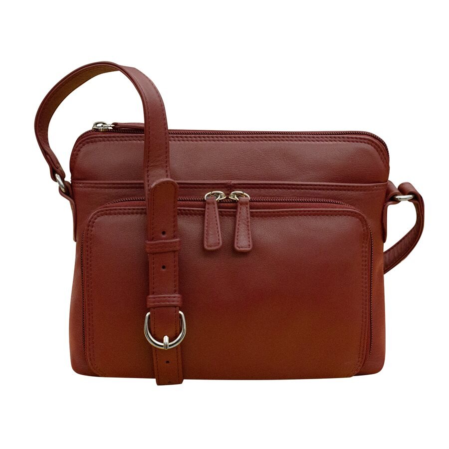 merlot wine leather organizer clutch crossbody handbag — MUSEUM