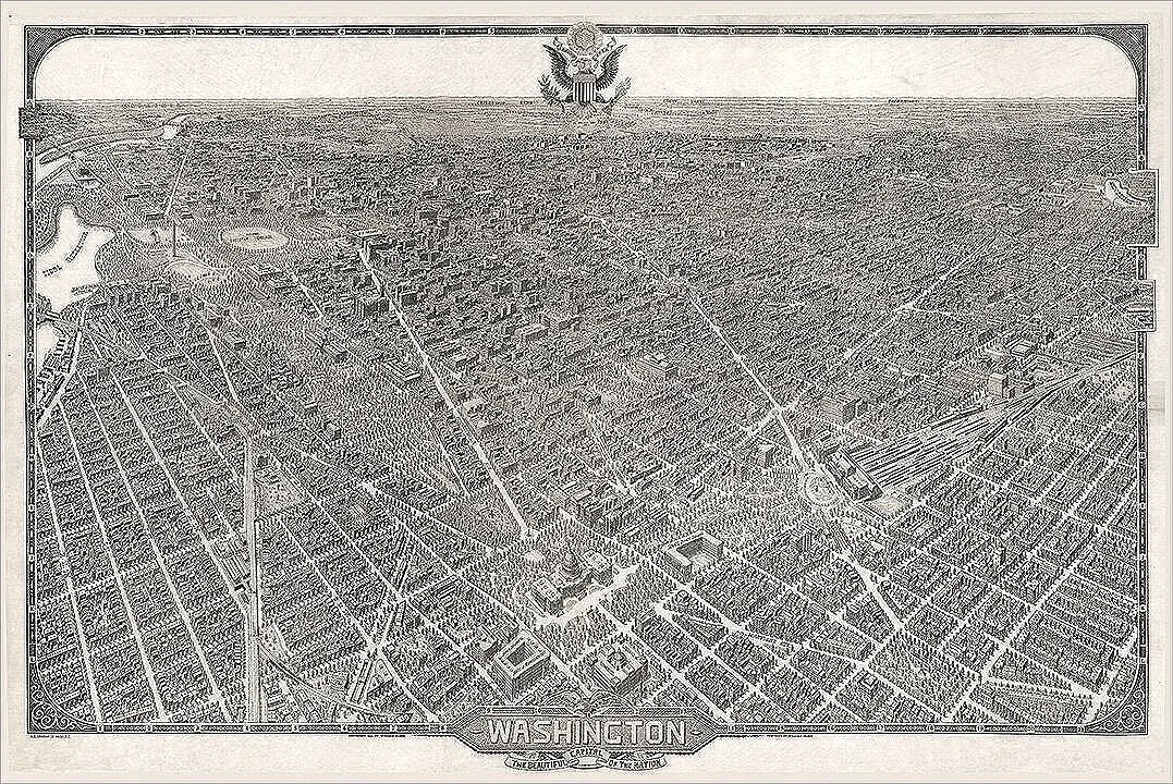 1921 Washington DC Antique Map