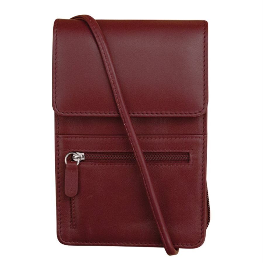 Black & Red Leather Crossbody Handbag — MUSEUM OUTLETS