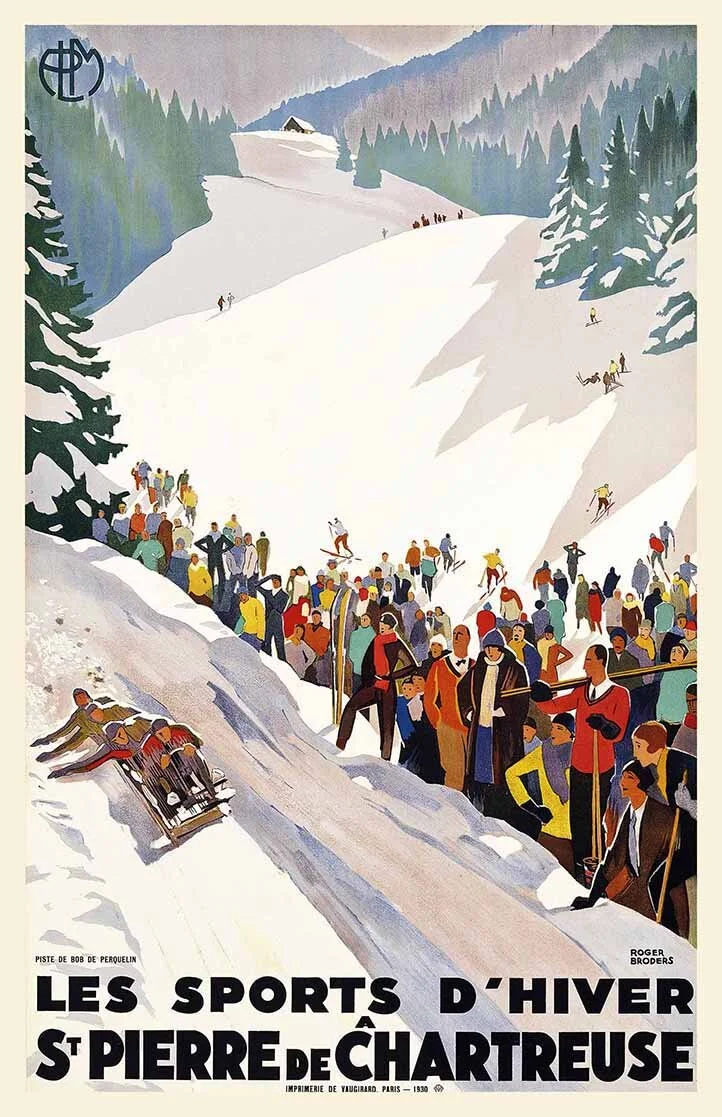 St Pierre de Chartreuse Bobsled Vintage Sports Poster Art — MUSEUM