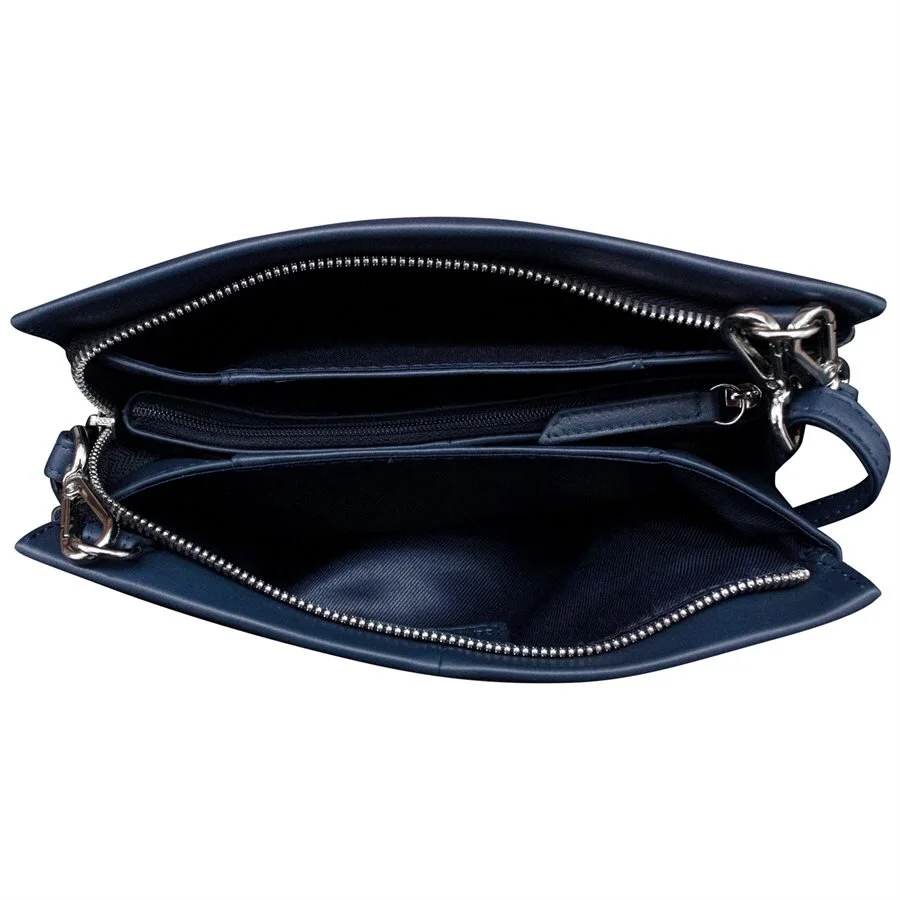 navy leather purses