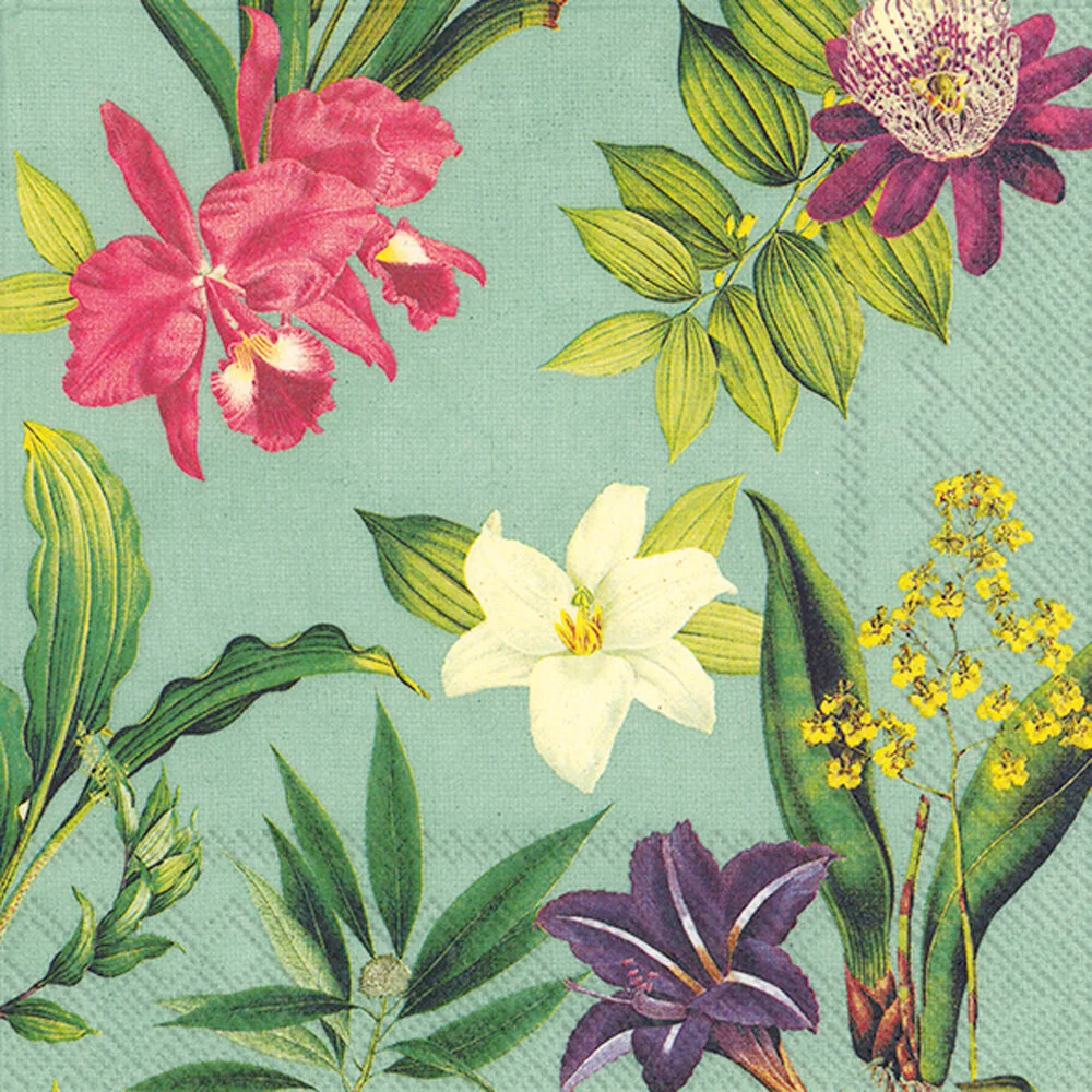 paradise flowers decorative napkins cocktail and guest towel — MUSEUM