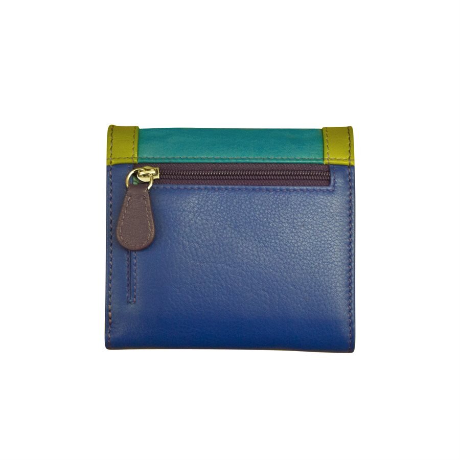 Women's Short Trifold Animal Print Wallet(Blue)
