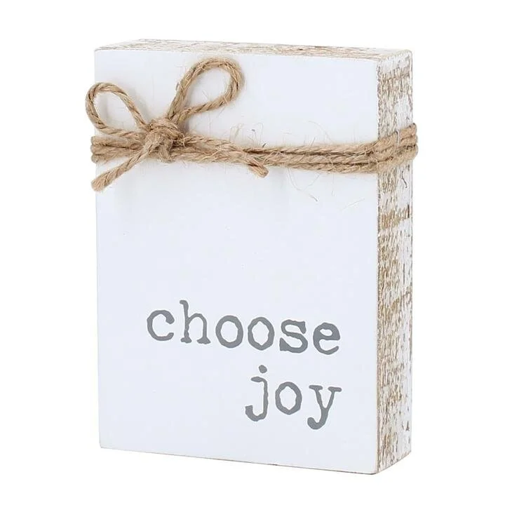 choose joy word block sign