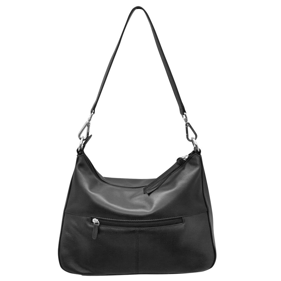 Black Leather Hobo Handbag — MUSEUM OUTLETS