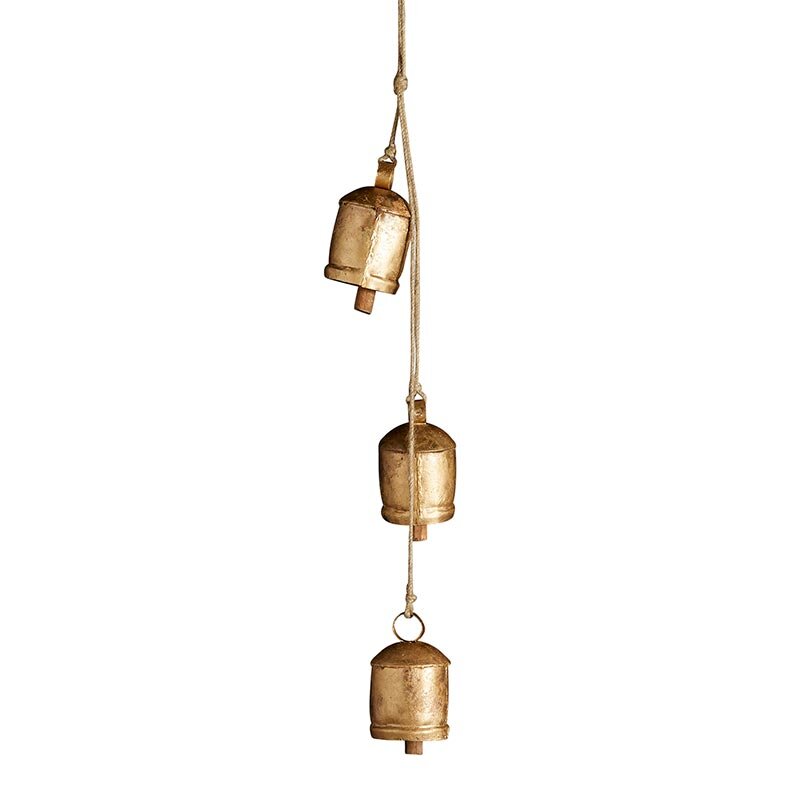 3 bell rustic metal hanging large bells christmas decoration — MUSEUM  OUTLETS