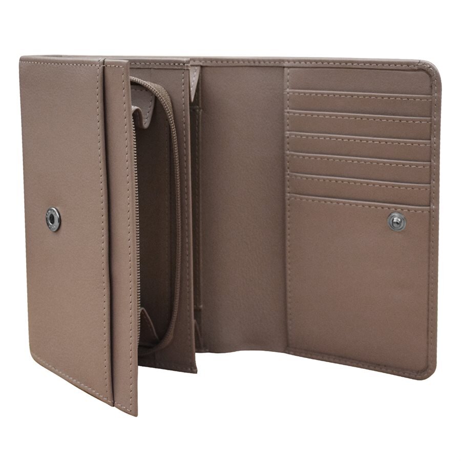 ★TOUT Y EST★ Facade Facade Half Wallet RCWFX24145BKX taupe leather french wallet — MUSEUM OUTLETS