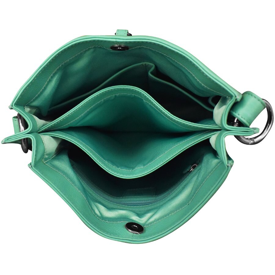 turquoise leather feed bag handbag — MUSEUM OUTLETS