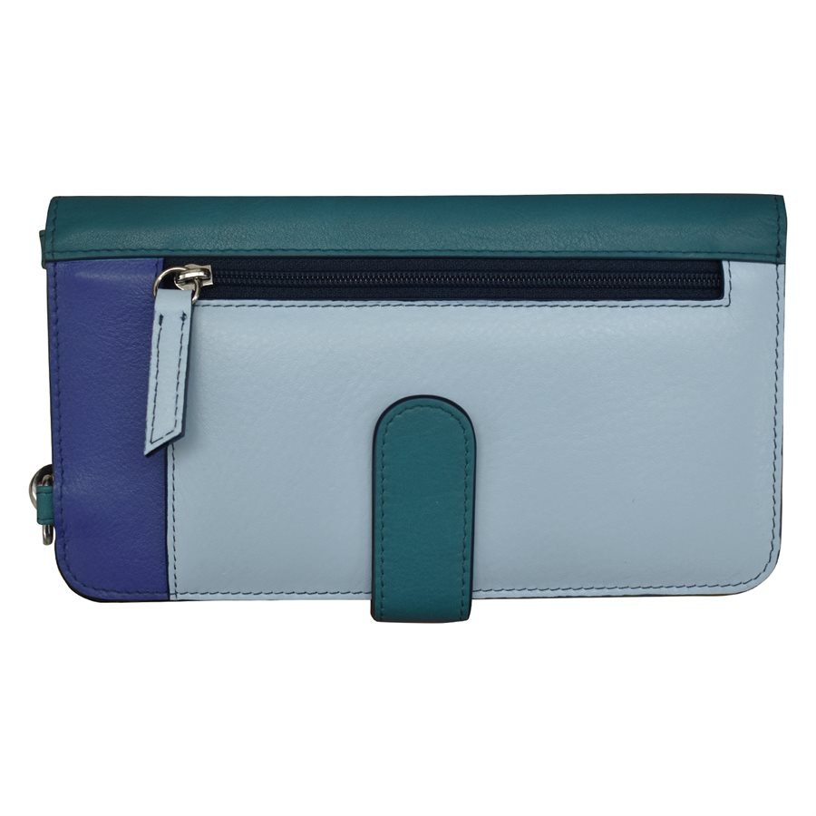 cobalt and stone multicolor leather wallet. — MUSEUM OUTLETS
