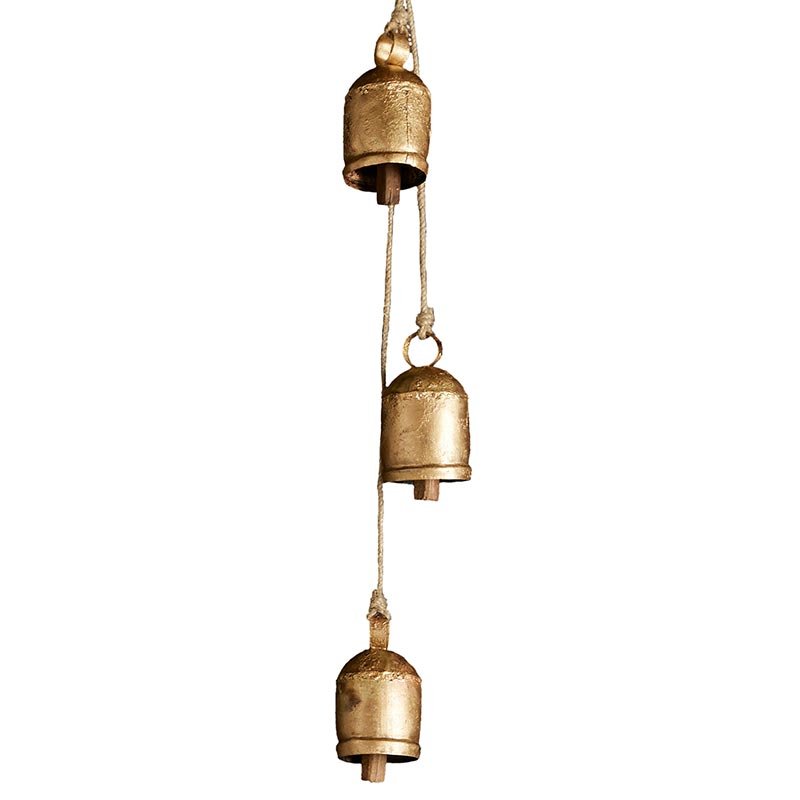 3 bell rustic metal hanging large bells — MUSEUM OUTLETS