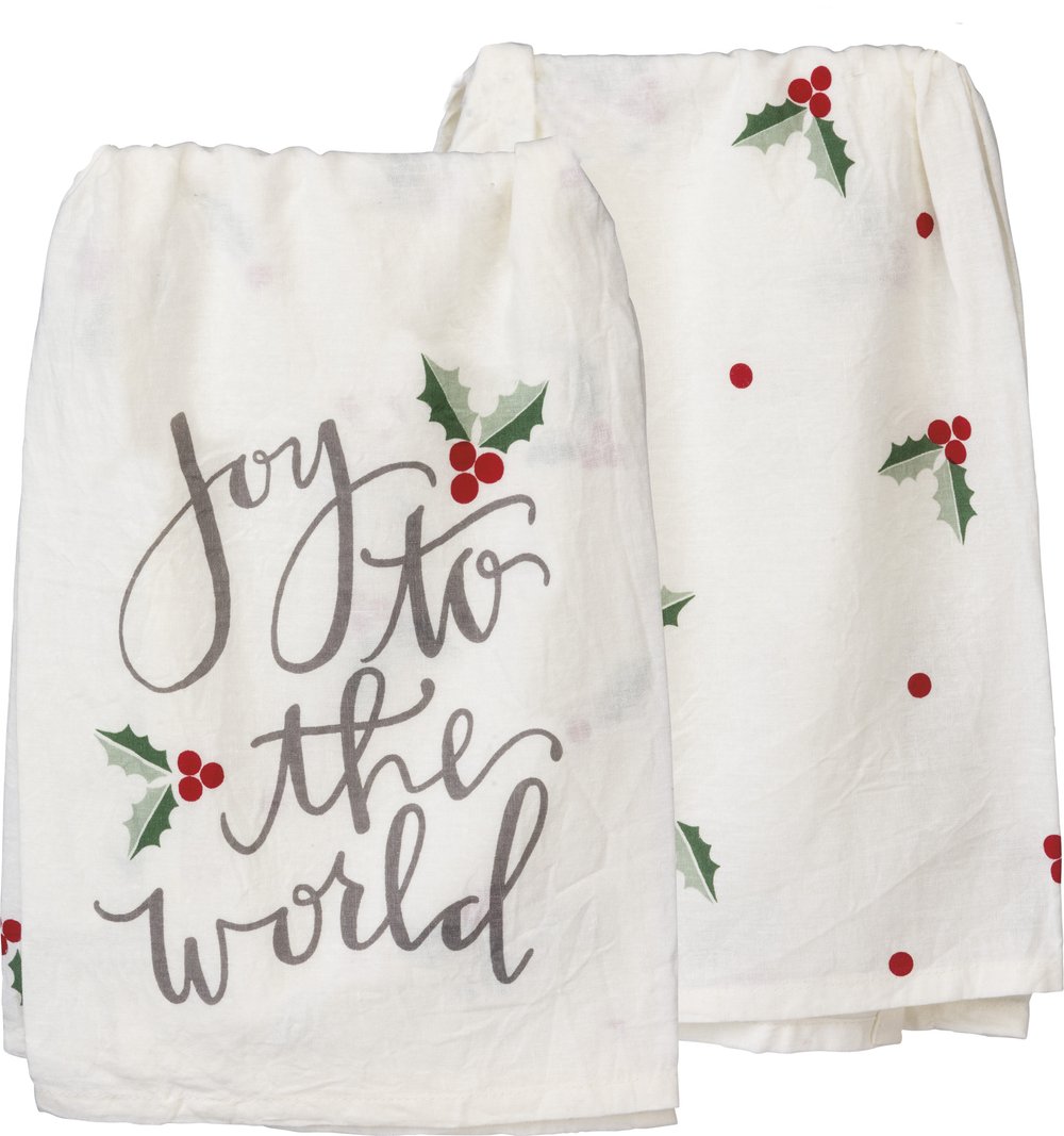 joy to the world holiday kitchen tea towel — MUSEUM OUTLETS