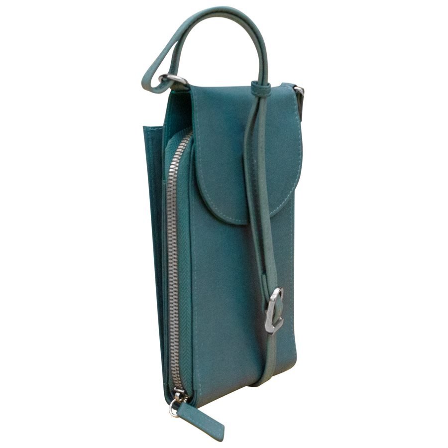 Denim Multicolor Blue Long Leather Wallet. — MUSEUM OUTLETS